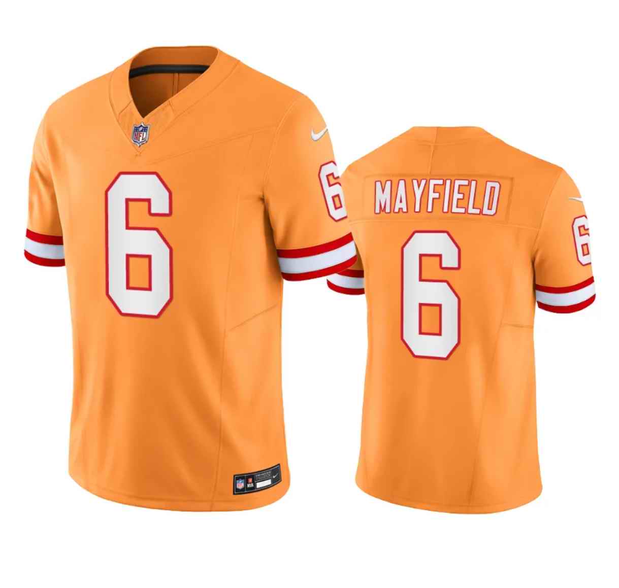 Men's Tampa Bay Buccaneers #6 Baker Mayfield Orange Throwback Limited Stitched Jersey